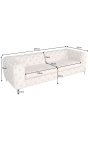 Art Deco Chesterfield design "Rhea" 3-seater sofa in champagne velvet