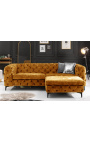 Art Deco Chesterfield design "Rhea" 3 3 3 3 3-sitter soffa i senap velvet