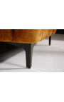 Kunst deco Chesterfield design "Rhea" 3-sædersofa i sennep fløjl