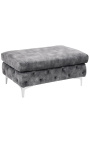 Banco "Rhea" Art Deco Chesterfield design em veludo cinza