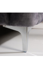 Bench "Rhea" Art deco Chesterfield design i grå fløjl
