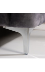 Bench Rhea Arte Deco Diseño de Chesterfield en terciopelo gris