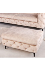 Panca "Rhea" design Art Déco Chesterfield in velluto champagne