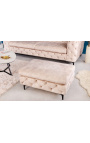 Banc "Rhea" de disseny Art Déco Chesterfield en vellut champagne