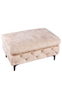 Banco "Rhea" Art Deco Chesterfield design em veludo champanhe