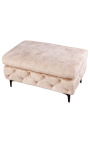 Panca "Rhea" design Art Déco Chesterfield in velluto champagne