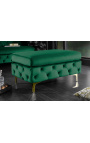 Banco "Rhea" design Art Deco Chesterfield em veludo verde esmeralda
