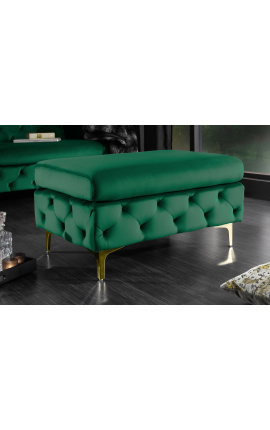 Μπενκ "Ράα" Σχεδιασμός Art Deco Chesterfield σε αποστειρωμένο πράσινο velvet