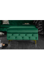 Bench "Rhea" Art Deco Chesterfield design i emerald grønn velvet