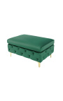 Bench "Rhea" Art Deco Chesterfield design in emerald green velvet