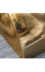 Mesa lateral em aço dourado com efeito torcido