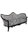 Barocksofa Napoleon III. Zebrastoff und schwarzes Holz