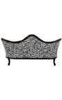 Barocksofa Napoleon III. Zebrastoff und schwarzes Holz