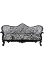 Barokk Napoleon III sofa sebrastoff og svart tre