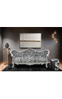 Baroque Sofa Napoléon III zebra printed fabric and silver wood