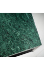 Mesa de café quadrada "Keigo" metal preto e mármore verde