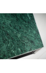 Table basse carrée "Keigo" en métal noir et plateau marbre vert