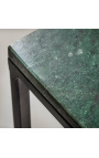 Mesa de café quadrada "Keigo" metal preto e mármore verde