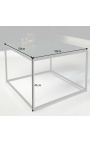 "Keigo" square coffee table in black metal and green marble top