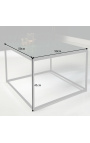 Quadratischer Couchtisch "Keigo" aus schwarzem Metall und grüner Marmorplatte