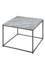 Mesa de café quadrada "Keigo" top de mármore preto e cinza