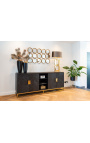 Credenza BOHO in rovere nero e acciaio inossidabile oro