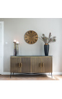 Credenza HERMIA con piano in marmo nero e ottone dorato