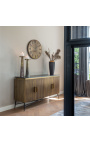 HERMIA sideboard with black marble top and golden brass