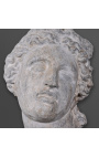 Голяма скулптура "Главата на Артемида" в теракот върху черна опора