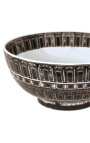 "Palace" salad bowl in black and white enamelled porcelain