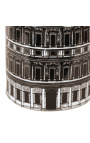 Cylindrisk pot med "Palass" ledd i svart og hvitt emalert porselen