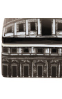 Caixa retangular com tampa "Palácio" em porcelana esmaltada preta e branca