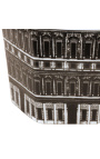 "Palace" hexagonal vase / planter in black and white enameled porcelain