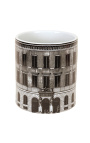 Cylindrical váza / növényméret M "Palota" fekete és fehér zaklatott porcelán