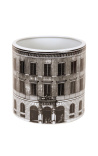 Vase / jardinière cylindrique taille L Palace en porcelaine émaillé noir et blanc