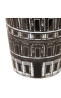 "Palace" conical vase / planter in black and white enameled porcelain
