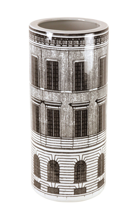 Stajalište za kišobrane veličina L "Palača" u crno-bijeloj emajliranoj porcelani