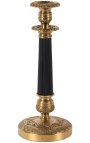Large candlestick in gilded bronze and black
