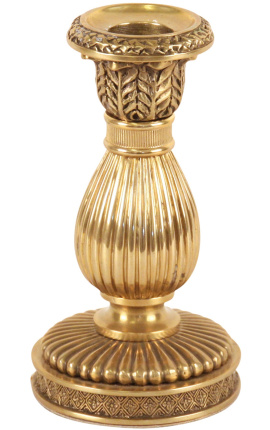 Empire stílusú aranyozott bronz gyertyatartó