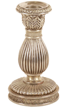 Empire style silvered bronze candlestick