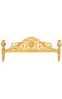 Barok bed zwart fluwelen stof en goud hout