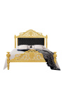 Barokk seng sort fløyelsstoff og gulltre