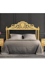 Tête de lit Baroque tissu velours noir et bois doré