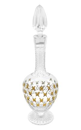 Crystal decanter (ewer) med guld-indgraveret blomstermønster