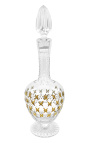 Crystal decanter (ewer) with gold-engraved floral pattern