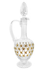 Crystal decanter (ewer) met goud-grote bloempatroon