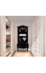 Barok vitrineskab lakeret sort skinnende med guldbronze