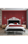 Tête de lit Baroque tissu velours noir et bois argenté