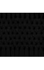 Tête de lit Baroque tissu velours noir et bois argenté