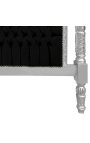 Cabeceira barroca em tecido veludo preto e madeira prata